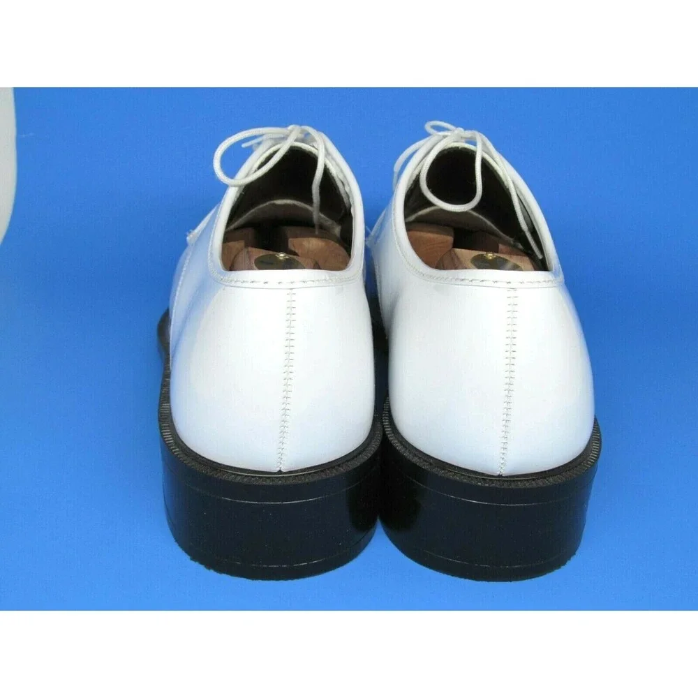 Gateway White Patent Leather Apron Toe Dress Lace Up Oxfords Mens Size US 14 M